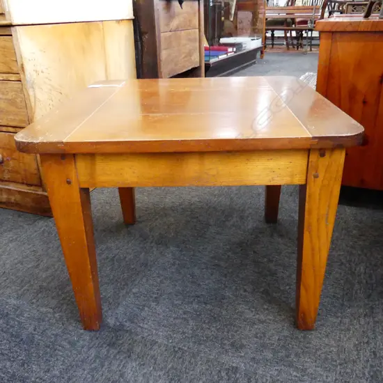 ELM & FRUITWOOD FRENCH COUNTRY ANTIQUE STYLE LOW TABLE. H.600 x 460mm (borer)
