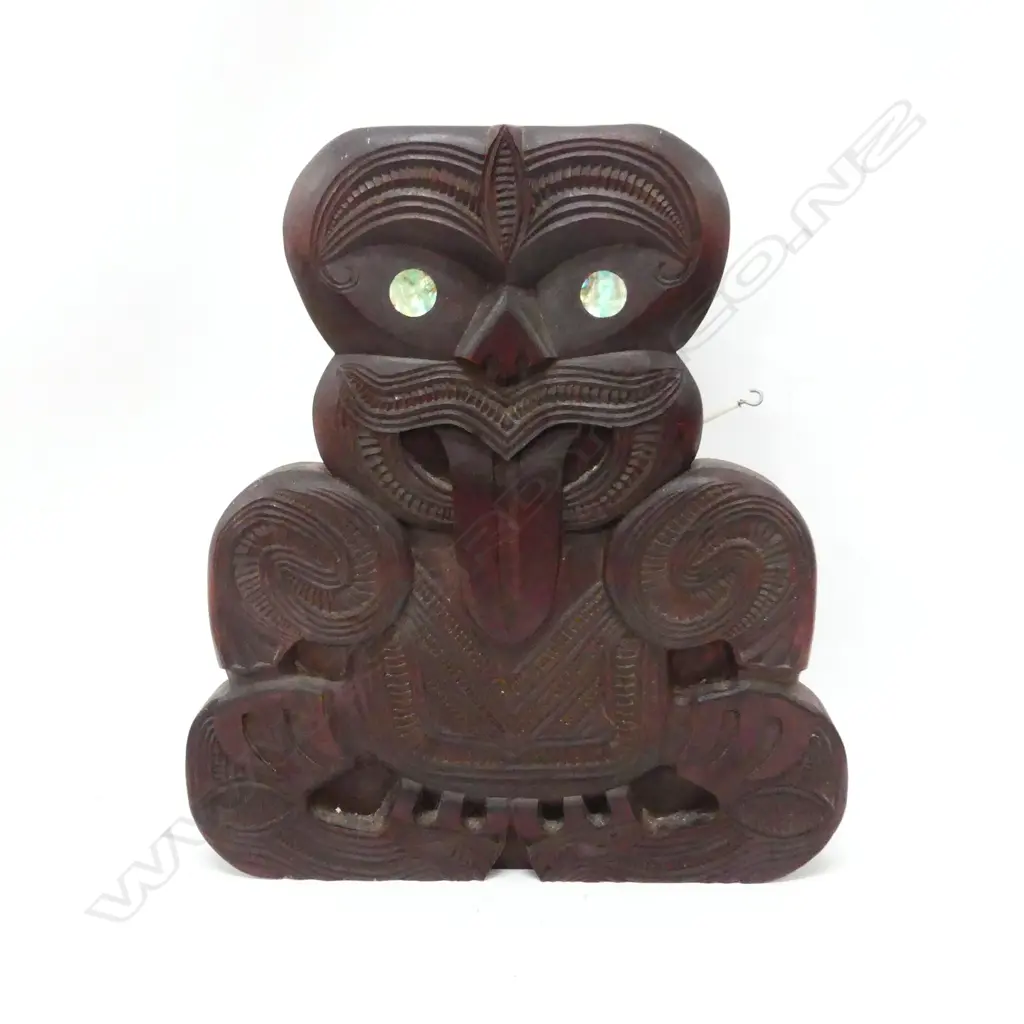 CARVED MAORI WALL PLAQUE  440 X 400MM Image 1++