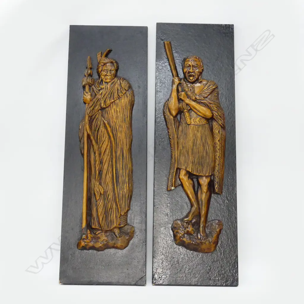 TWO MAORI PLAQUES 180 X 590MM Image 1++