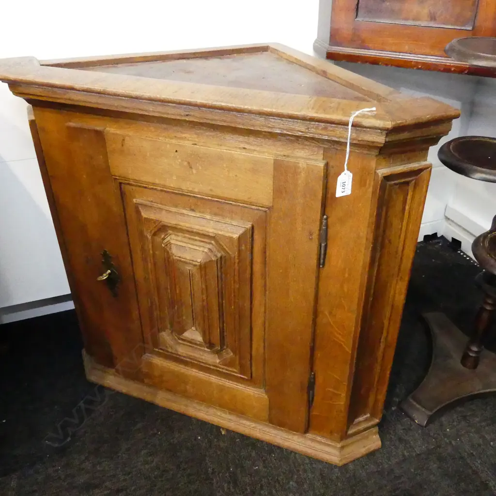 AN OAK CORNER CUPBOARD WITH PANELED FRONT H 740 MM Image 1++