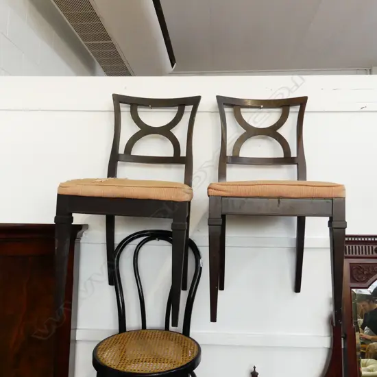 3 DINING CHAIRS fabric worn 