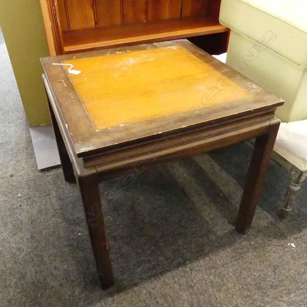 SQUARE MAHOGANY SIDE TABLE 590x590x560mm Image 1++