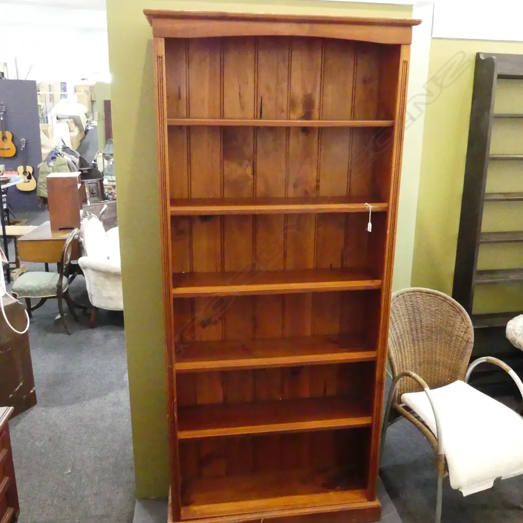 LG STAINED PINE BOOK SHELVES 950x295x2120mm... Image 1++