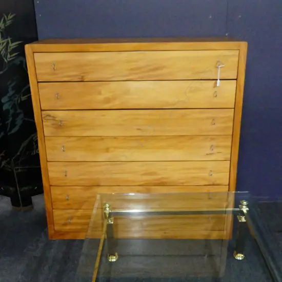 CARIN WILSON DESIGN & MADE CONTEMPORARY RIMU 7 DRAWER CHEST 1220 x 300 x 1260mm