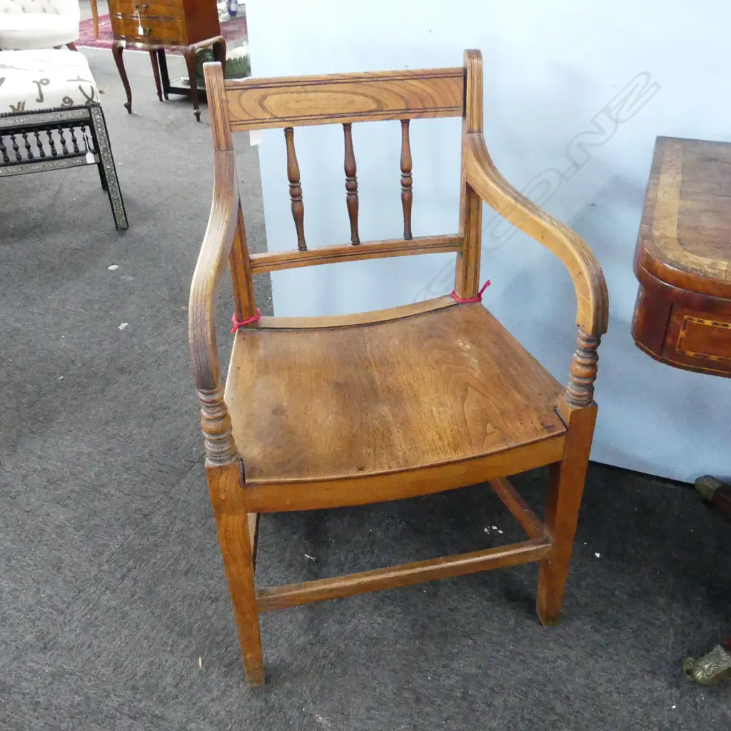 AN ELM ARMCHAIR C 1820 Image 1++