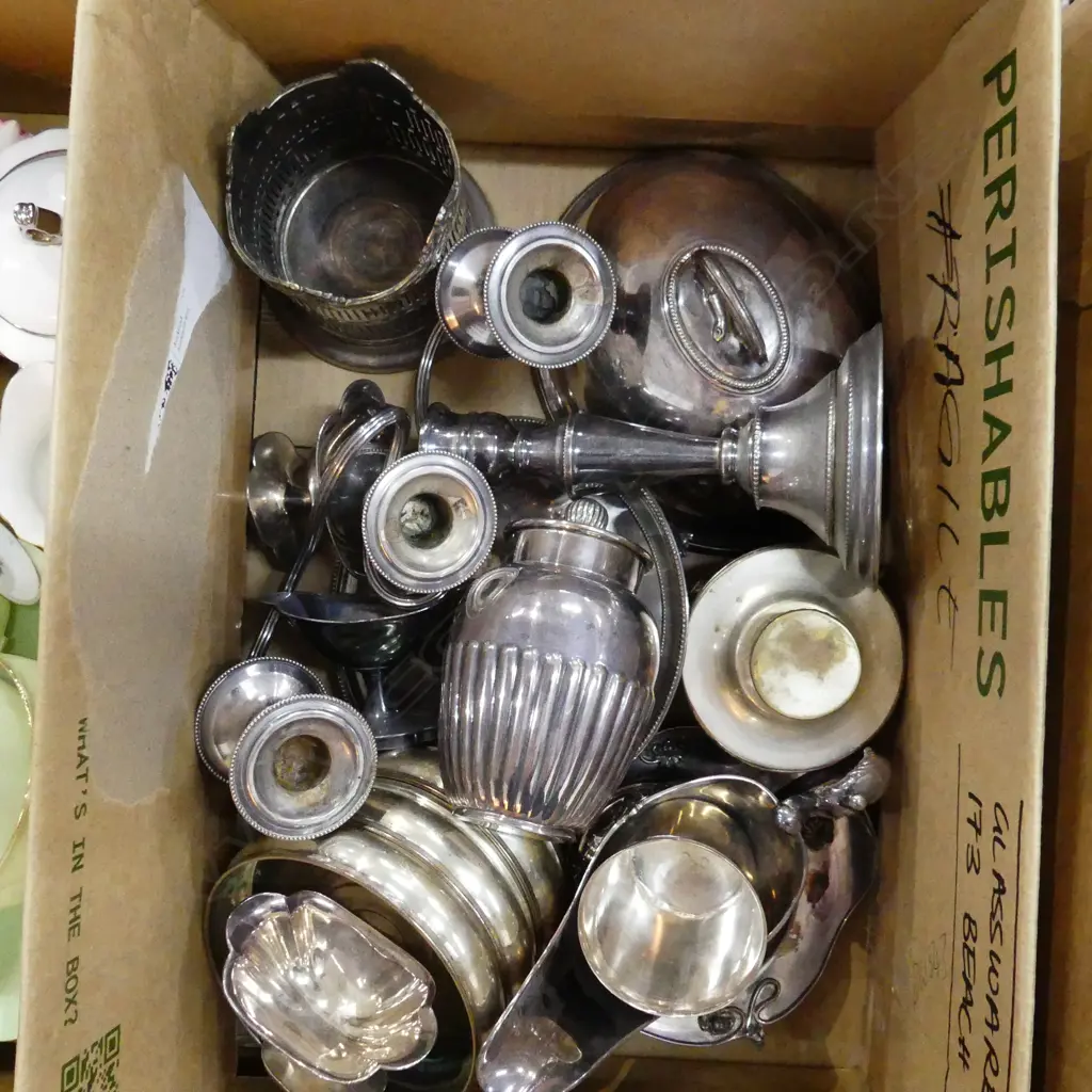 ASST. GOOD SILVER PLATE; WINE COASTERS, OSP CADDY ETC Image 1++