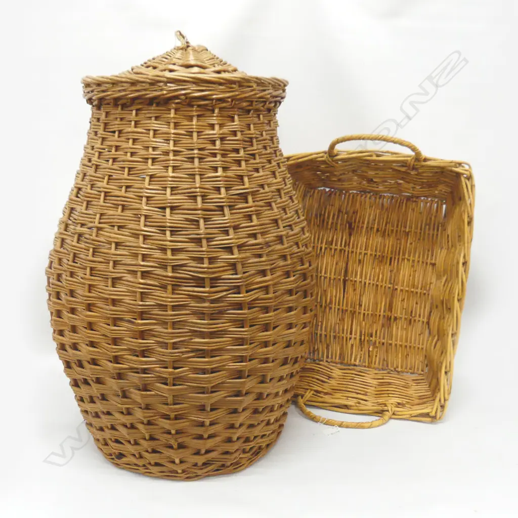 LG CANE LAUNDRY HAMPER (H.640MM)   + LG CANE BASKET  (420 X 510MM) Image 1++
