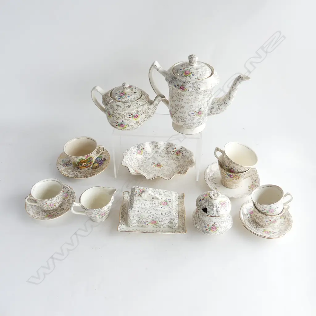 BOX ASST JAMES KENT 'EMBASSY'  AOF PART SET, TEA POT, COFFEE POT, BUTTER DISH, CUPS & SAUCERS ETC.. Image 1++