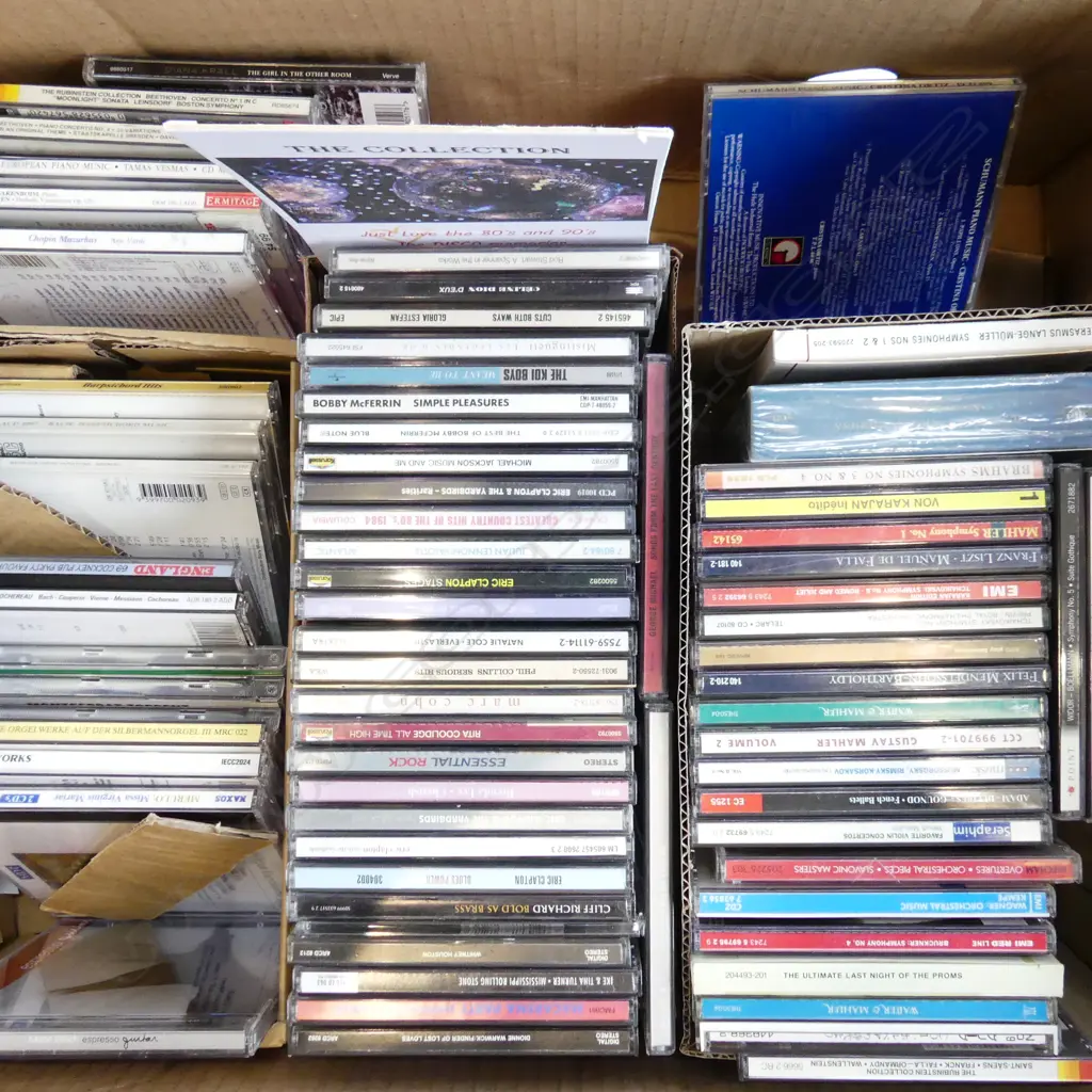 BOX LOT OF 50 + CDS CLASSICAL,POP 80S AND 90S ETC Image 1++