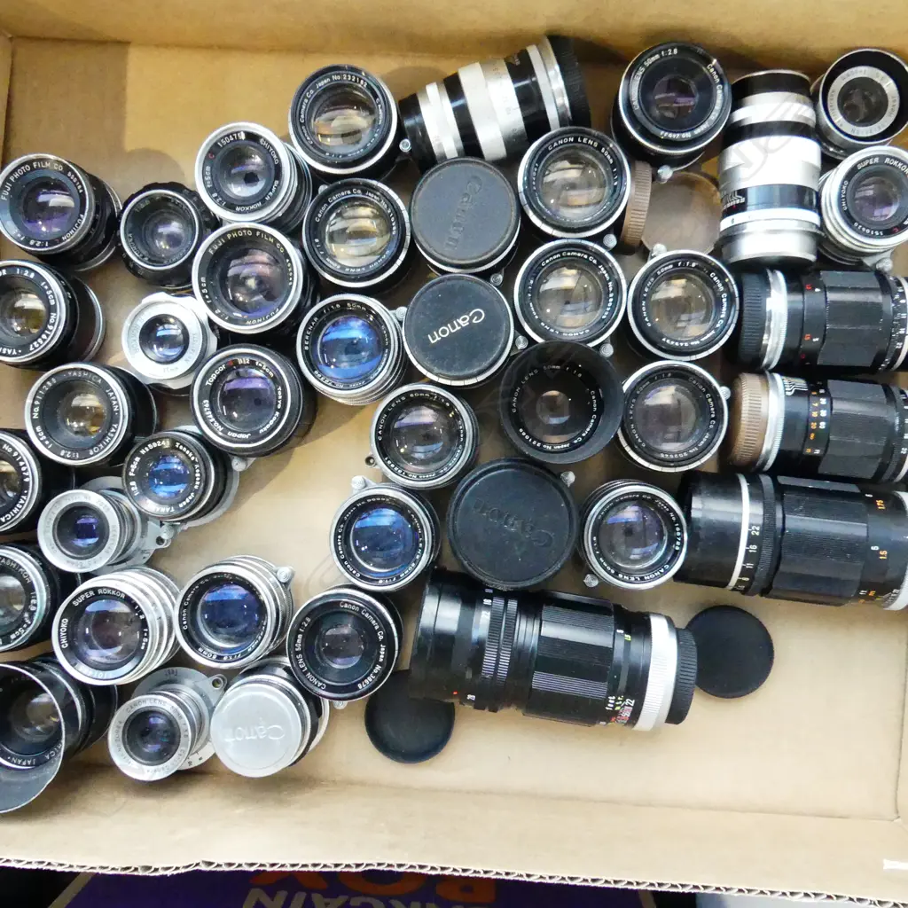 BOX OF  CAMERA LENSES Image 1++