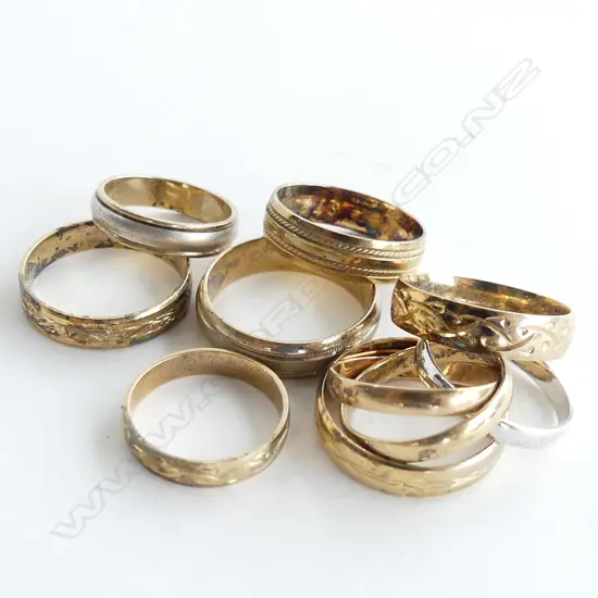 8 ASST PLATED WEDDING BANDS 