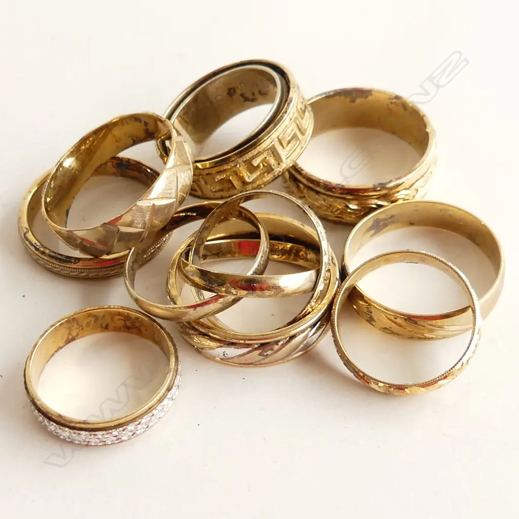 10 ASST PLATED WEDDING BANDS  Image 1++
