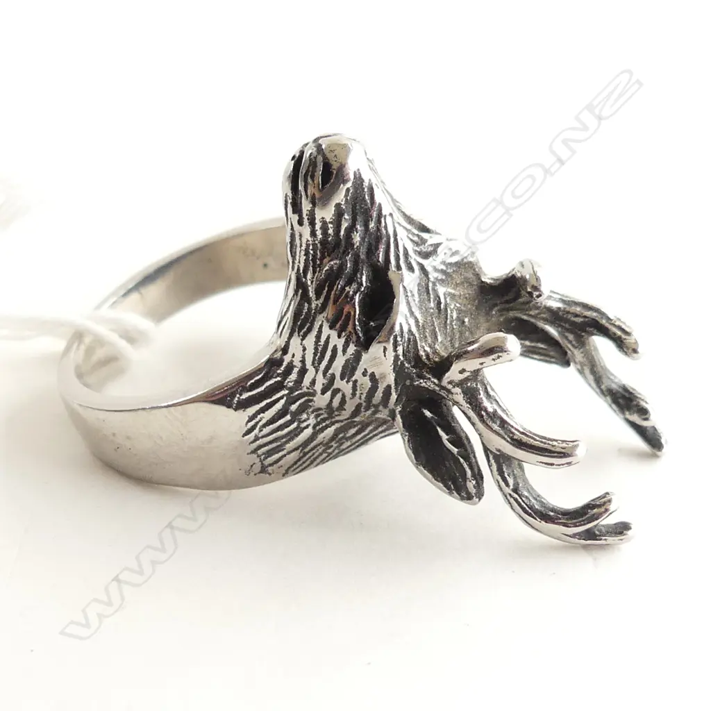 DEER HEAD STAINLESS STEEL RING Image 1++