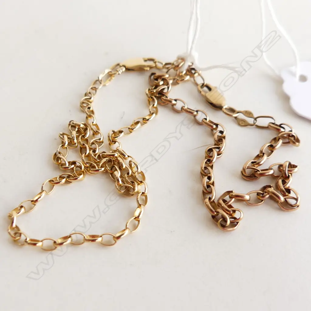 9CT GOLD CHAIN BRACELET & SM CHAIN  6.0GMS Image 1++