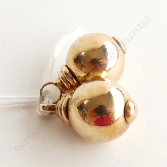 PR LG 9CT GOLD BALL HANGING EARRING PENDANTS  5.7GMS