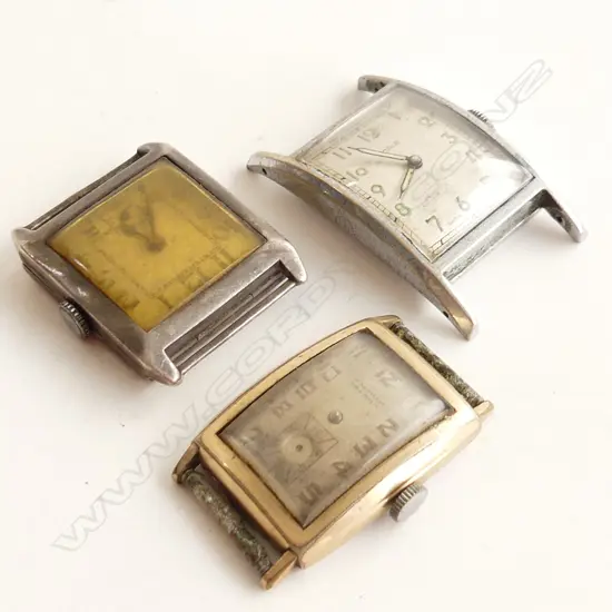 3 OLD CURVEX WATCHES (NO BANDS)
