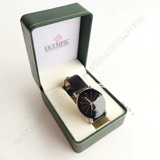 BLACK FACE QUARTZ WATCH, AS NEW & WORKING