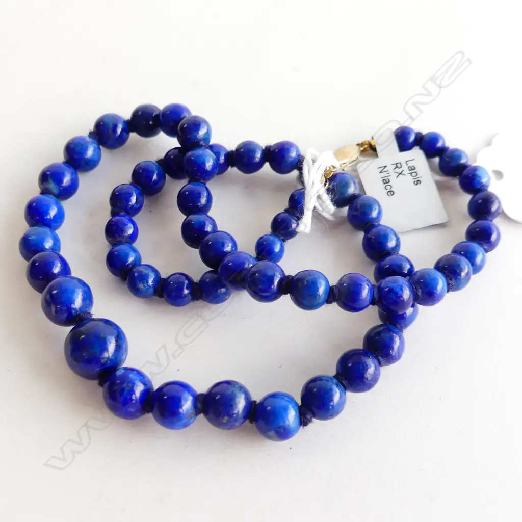 LAPIS LAZULI BEAD NECKLACE  Image 1++