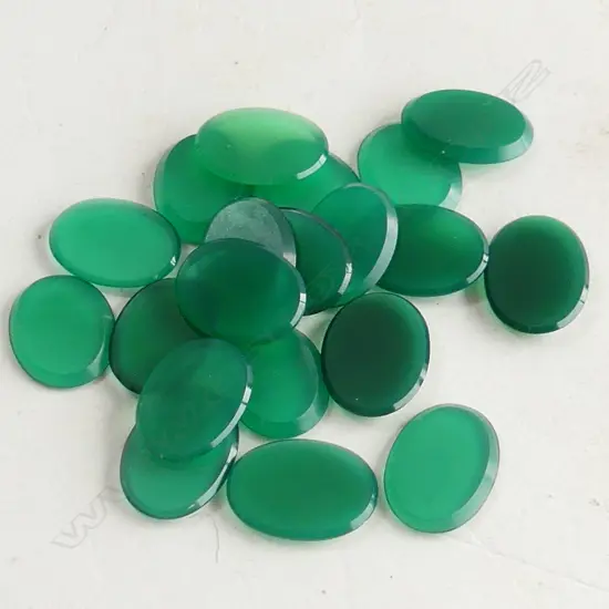 BAG PINE GREEN FLAT DISC AGATES 