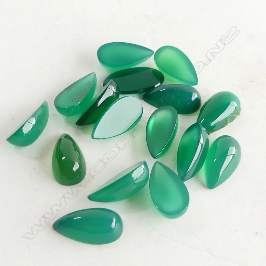 BAG PINE GREEN AGATE, DROP SHAPE Image 1++