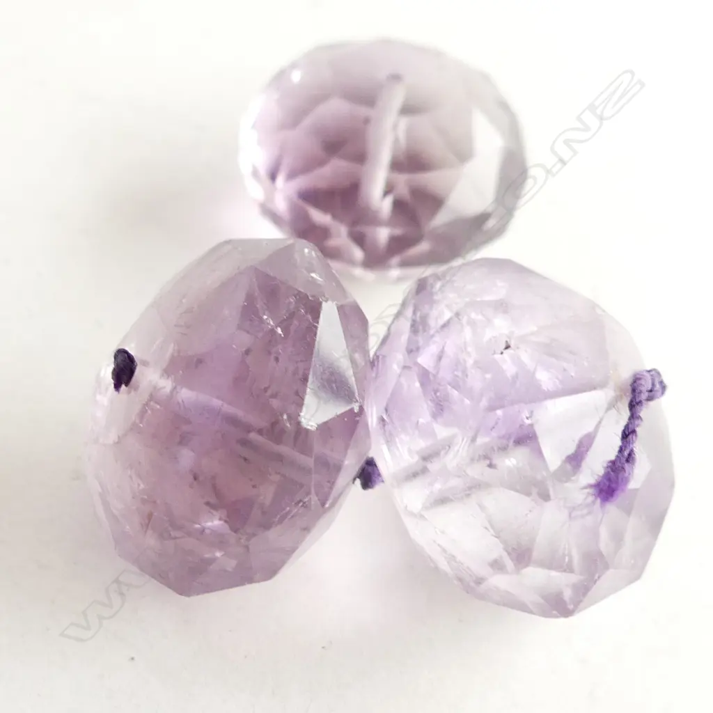 3 FACETED AMYTHEST BEADS Image 1++
