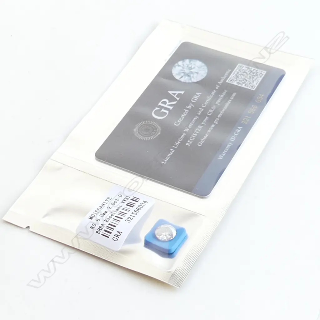 MOISSANITE GEMSTONE, 2CT - WITH GRA REPORT Image 1++