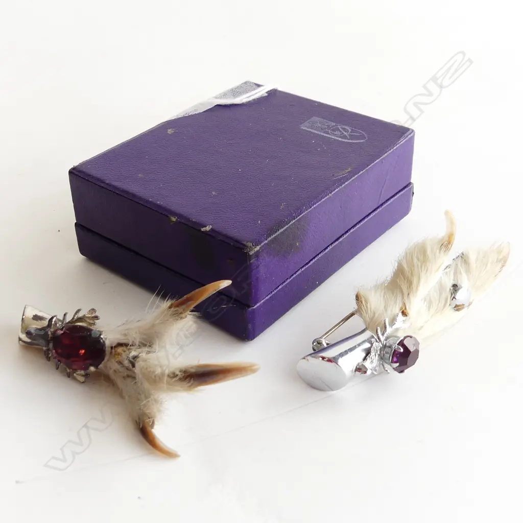 2 SCOTTISH CLAW FOOT BROOCHES Image 1++