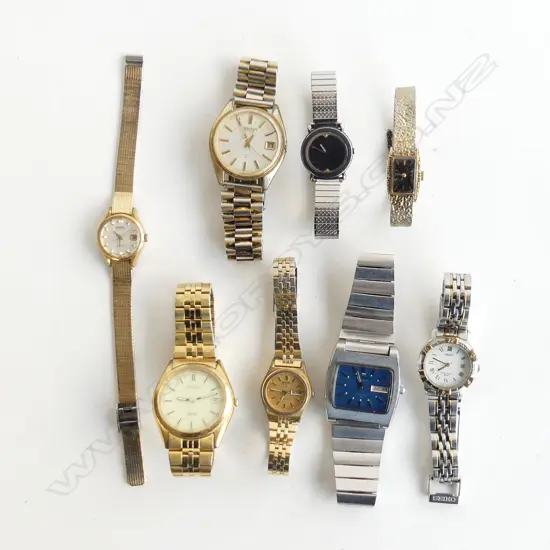 BOX 8 ASST OLD SEIKO WATCHES IN SEIKO BOX