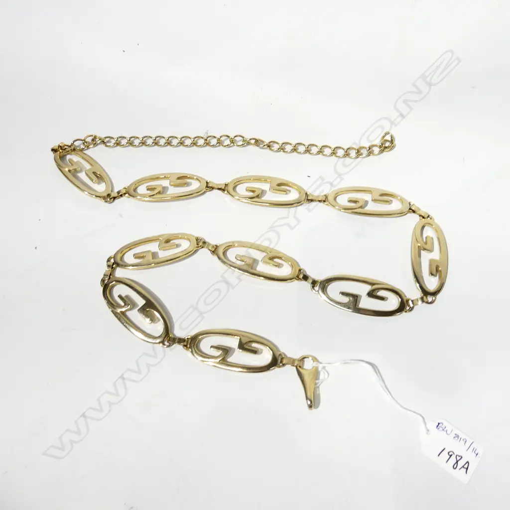 'GUCCI' GOLD PLATE BELT MADE IN ITALY L.1050mm Image 1++