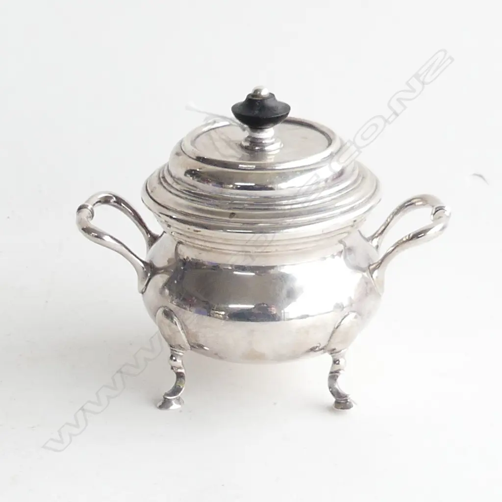 GERMAN 925 SILVER LIDDED SUGAR BOWL 280 GRAMS Image 1++
