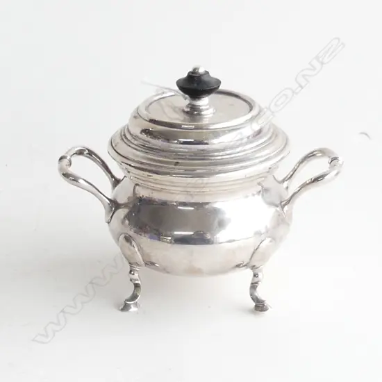 GERMAN 925 SILVER LIDDED SUGAR BOWL 280 GRAMS