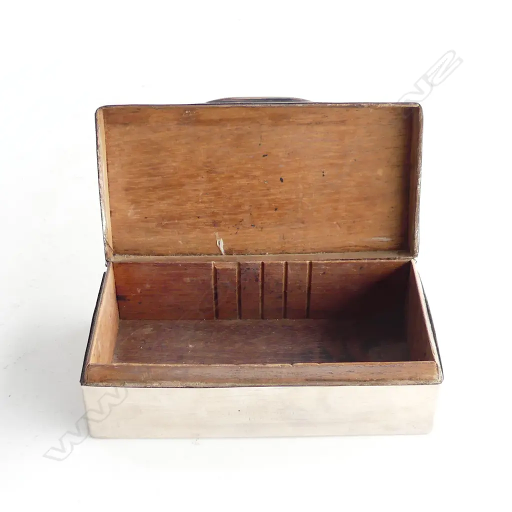 STG SILVER CIGARETTE BOX, LONDON 1945 W.170mm SOME WEAR Image 1++