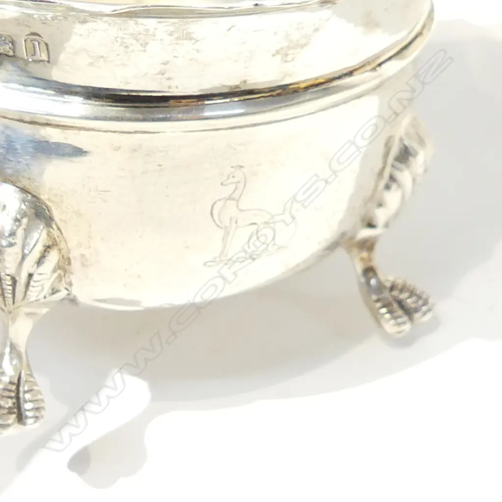 3 PCE STG SILVER TEA SET; TEAPOT, MILK & SUGAR B'HAM 1910 607 GRAMS Image 1++