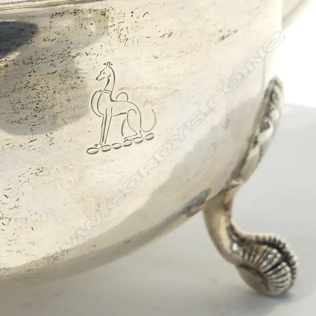 3 PCE STG SILVER TEA SET; TEAPOT, MILK & SUGAR B'HAM 1910 607 GRAMS Image 1++