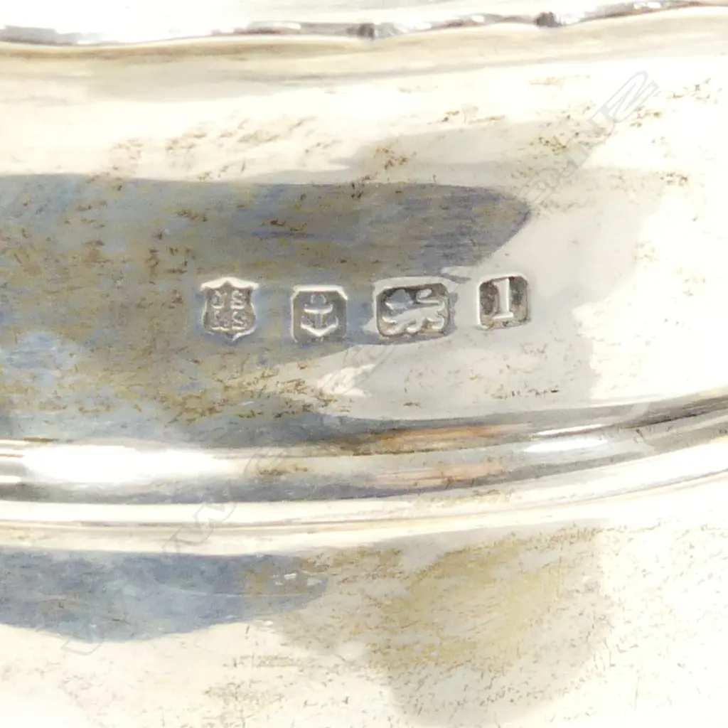 3 PCE STG SILVER TEA SET; TEAPOT, MILK & SUGAR B'HAM 1910 607 GRAMS Image 1++