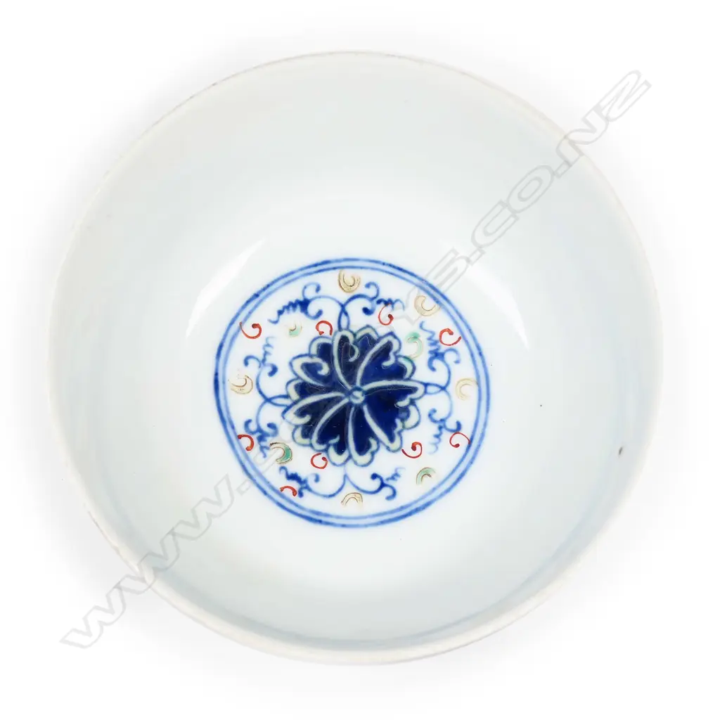 CHINESE DOUCAI LOTUS BOWL XUANTONG MARK 115mm dia Image 1++