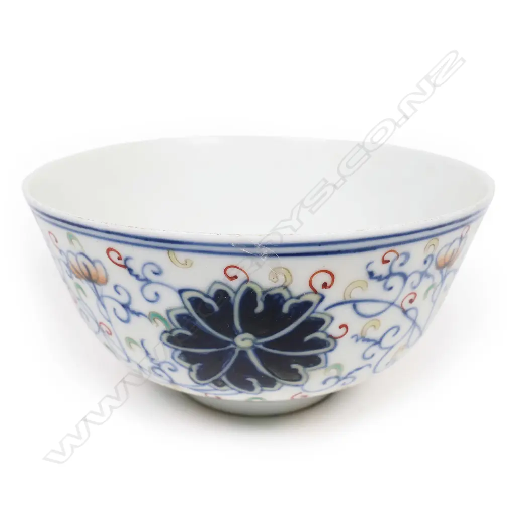 CHINESE DOUCAI LOTUS BOWL XUANTONG MARK 115mm dia Image 1++