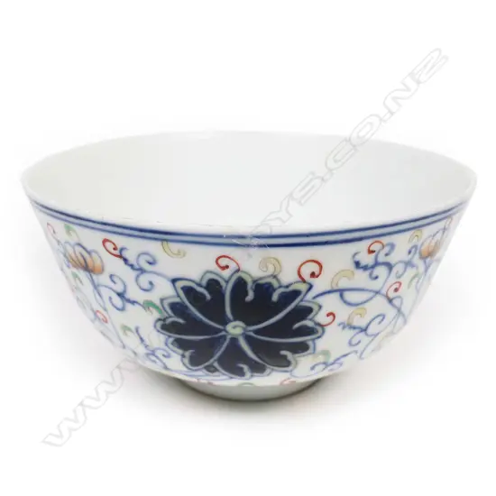 CHINESE DOUCAI LOTUS BOWL XUANTONG MARK 115mm dia