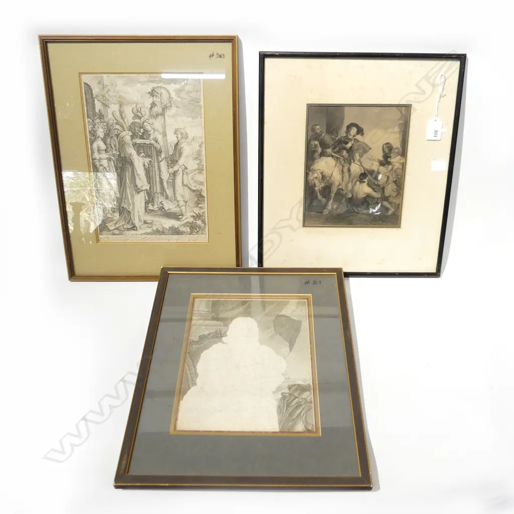 3 ANTIQUE ENGRAVINGS EX.OLD AKL ESTATE Image 1++