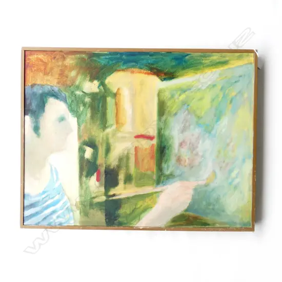 BERNARD WATERS (NZ WORKING c.1968-2020) UNTITLED (SELF PORTRAIT - PAINTING) OIL ON BOARD, UNSIGNED 485x630mm