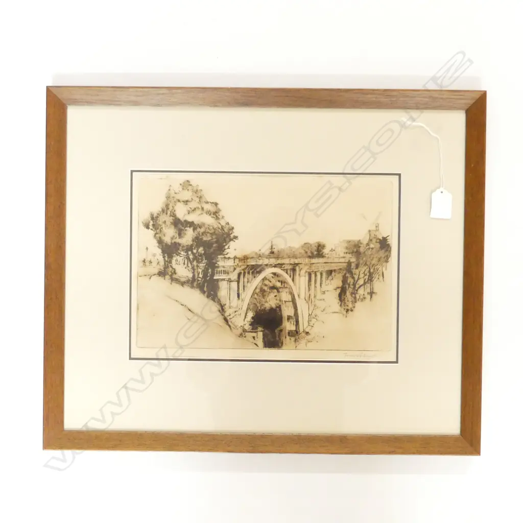TREVOR LLOYD ETCHING GRAFTON BRIDGE 200 X 300mm Image 1++