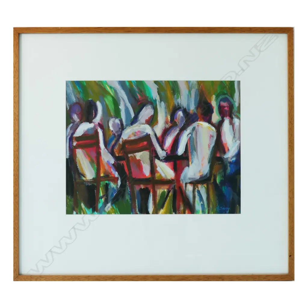 GRAHAME BARTON ARCYLIC 'OUTDOOR TABLE' PAINTING Image 1++