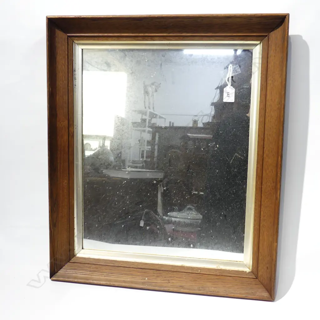 WOODEN FRAMED MIRROR. H.600 x 530mm Image 1++