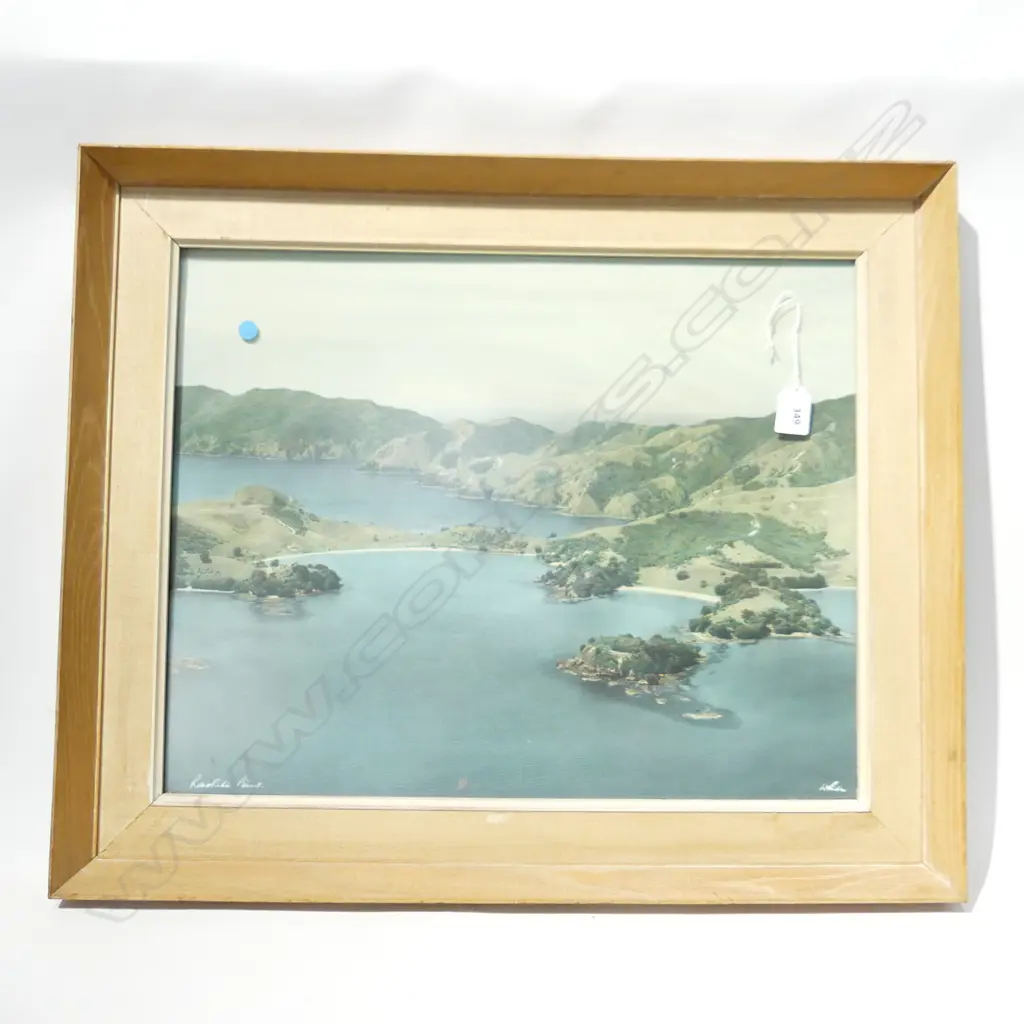 WHITES AVIATION HAND COLOURED PHOTO, COASTAL SCENE H.400 x 500mm Image 1++