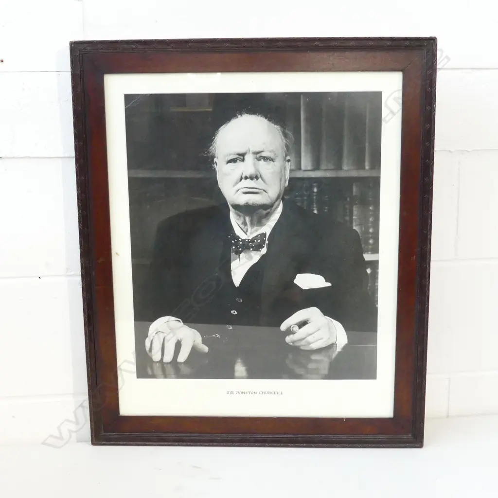 FRAMED PHOTOGRAPHIC PRINT SIR WINSTON CHURCHILL H.460 x 380mm Image 1++