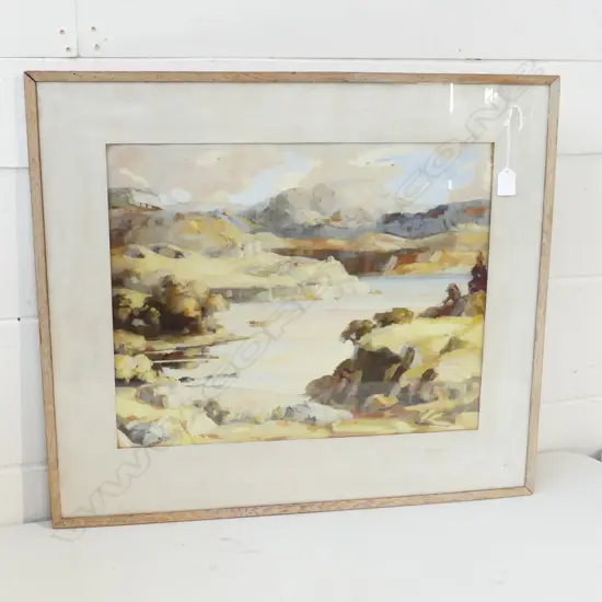 P BROWN 'QUIET HARBOUR' 1951  OIL ON BOARD H.400 x 490mm