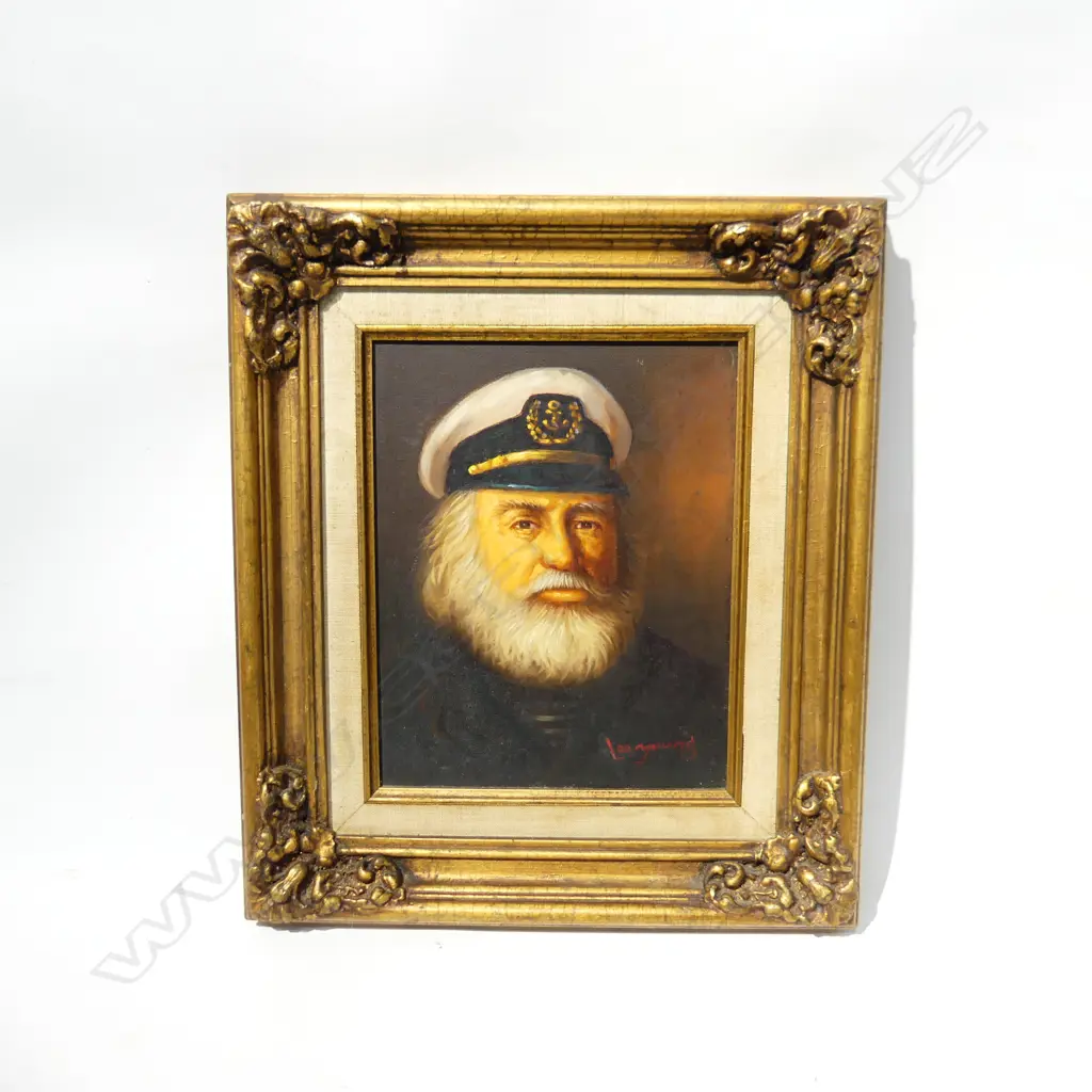 2 LES YOUNG, OIL ON BOARD 1 WITH GILT FRAME 1 ON CANVAS, OLD SEA CAPTAINS, SIGNED 190 X 240MM & 200 X 260MM Image 1++