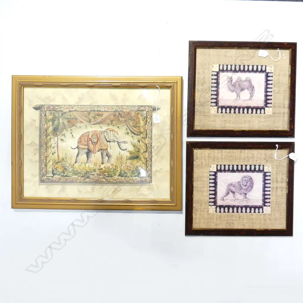 3 PRINTS; ELEPHANT 440x595mm + CAMEL & LION  Image 1++