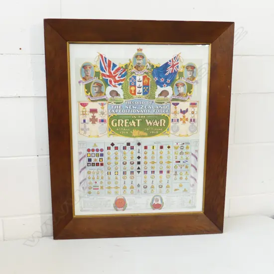 FRAMED POSTER NZ EXPEDITIONARY FORCE H.560x 440mm (FRAME HAS BORER)