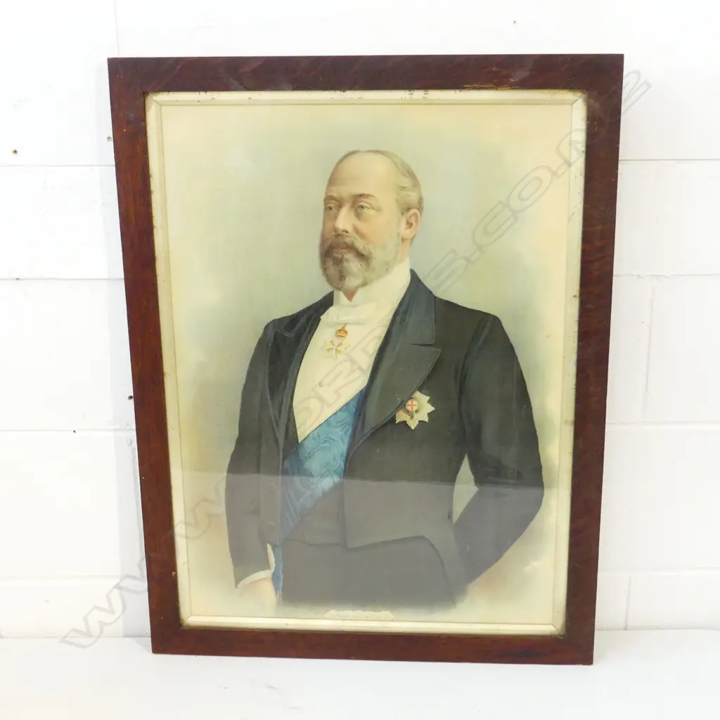 VINTAGE COLOUR PRINT HIS MAJESTY KING EDWARD VII H.640 x 460mm Image 1++